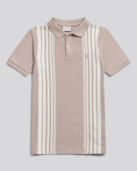 Boys Vertical Stripe Polo Shirt in Atmosphere