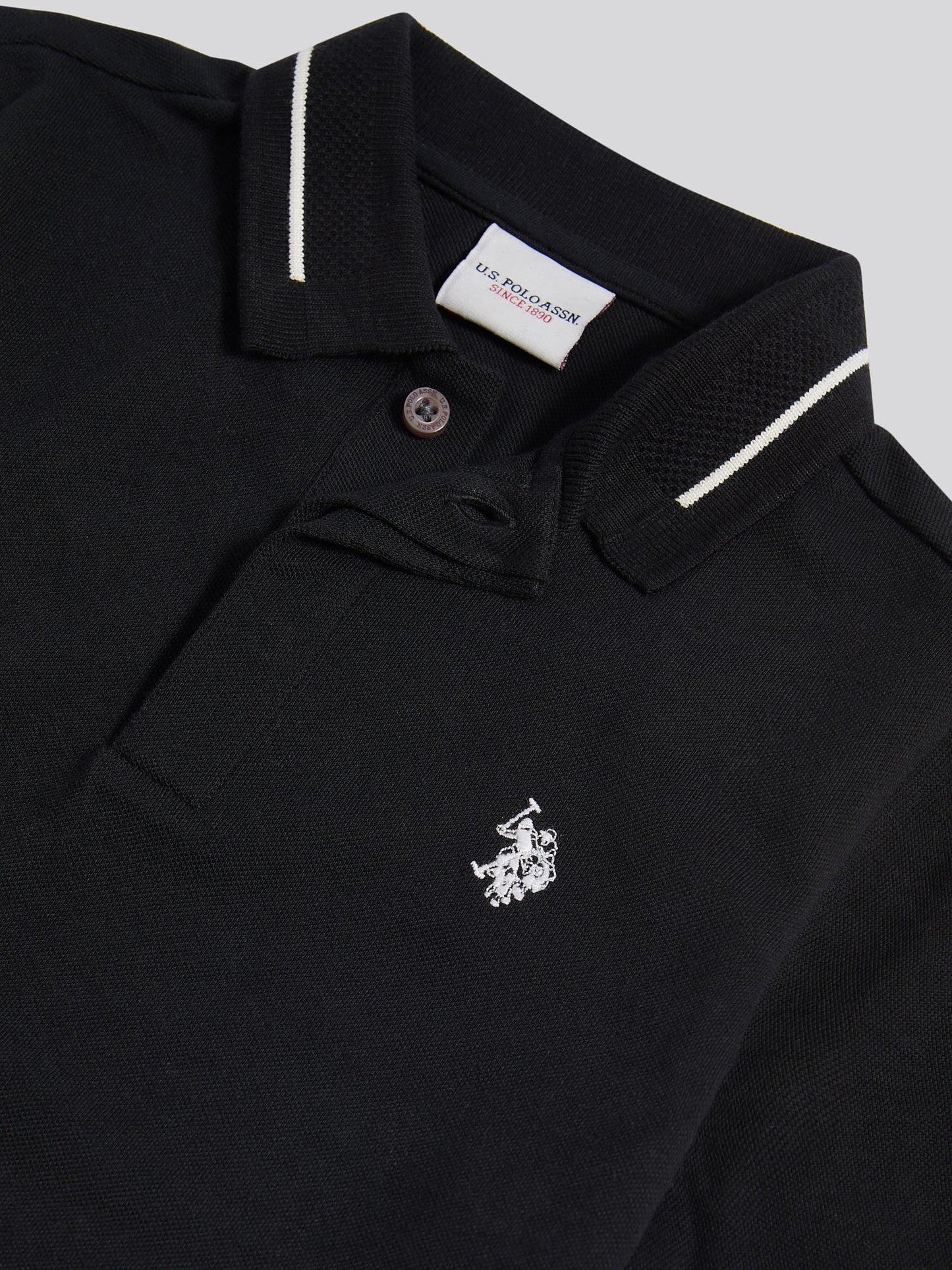 Boys Smart Pique Polo Shirt in Black