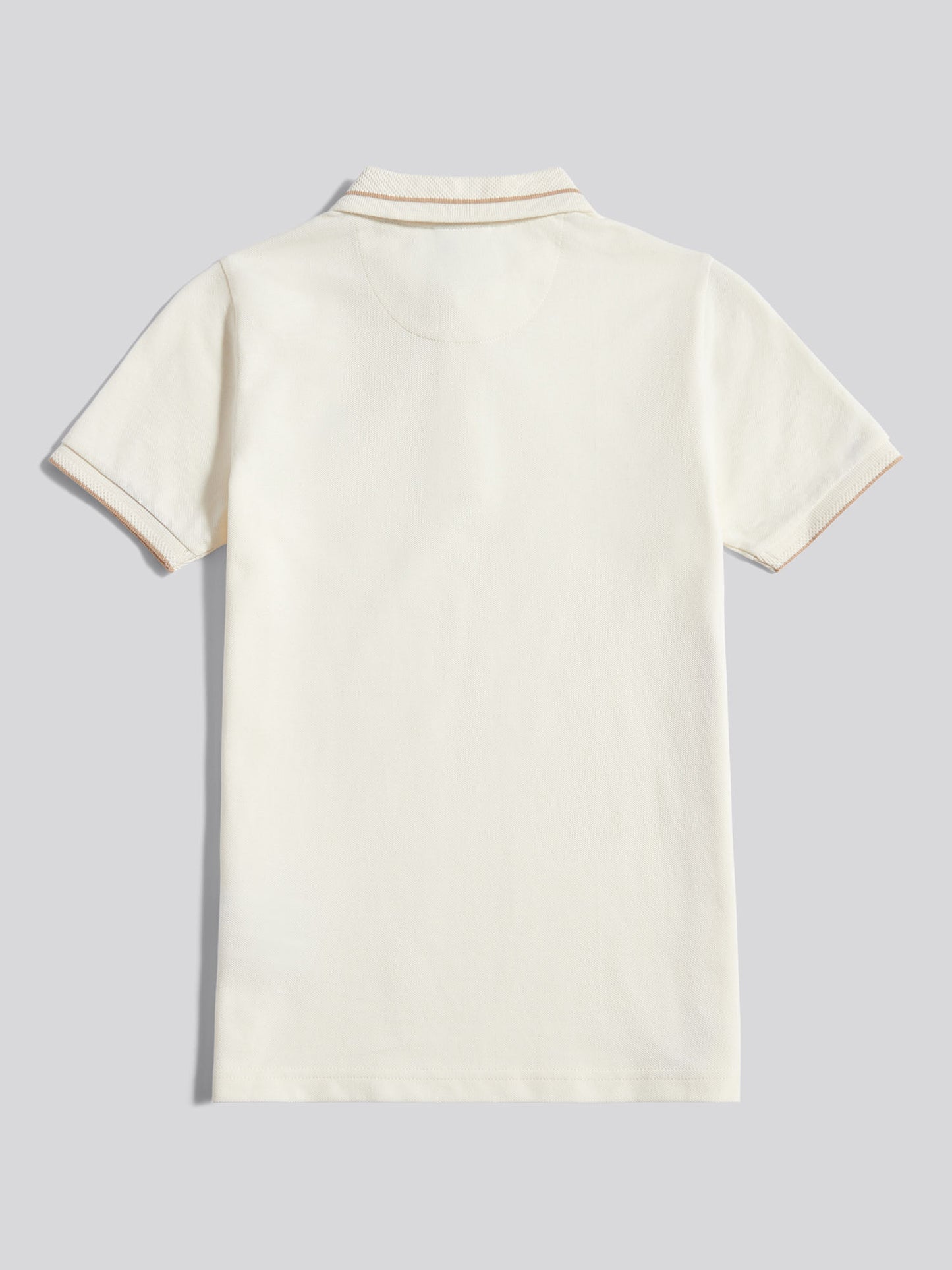 Boys Smart Pique Polo Shirt in Whisper White