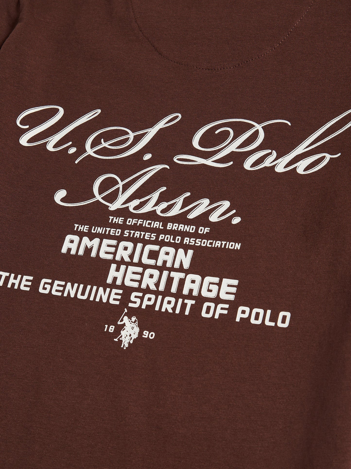 Boys Script Print Back Graphic T-Shirt in Chocolate Martini