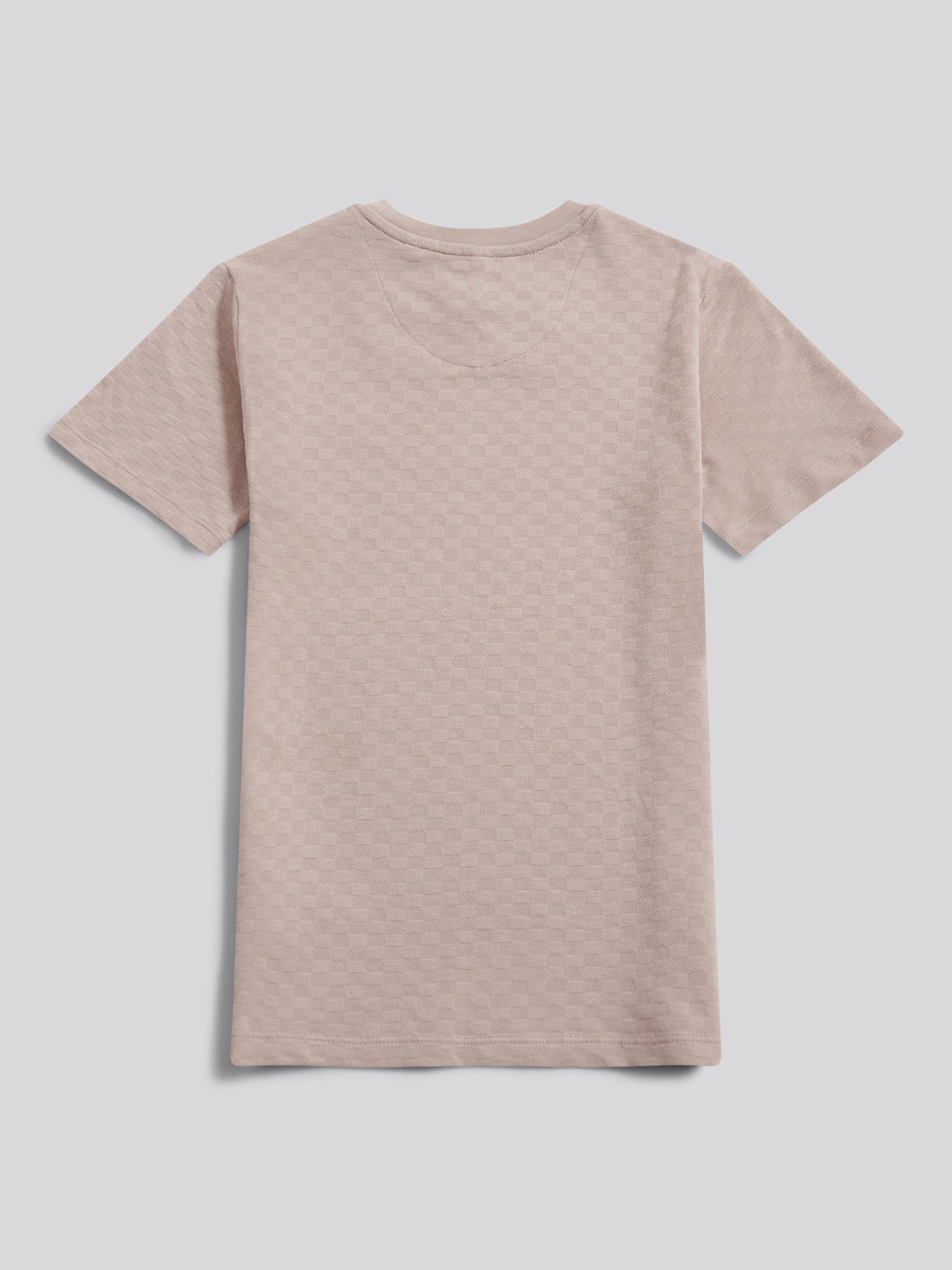 Boys Check Texture T-Shirt, in Atmosphere