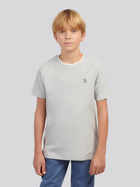 Boys Knit Texture T-Shirt in High Rise