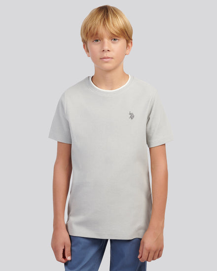 Boys Knit Texture T-Shirt in High Rise
