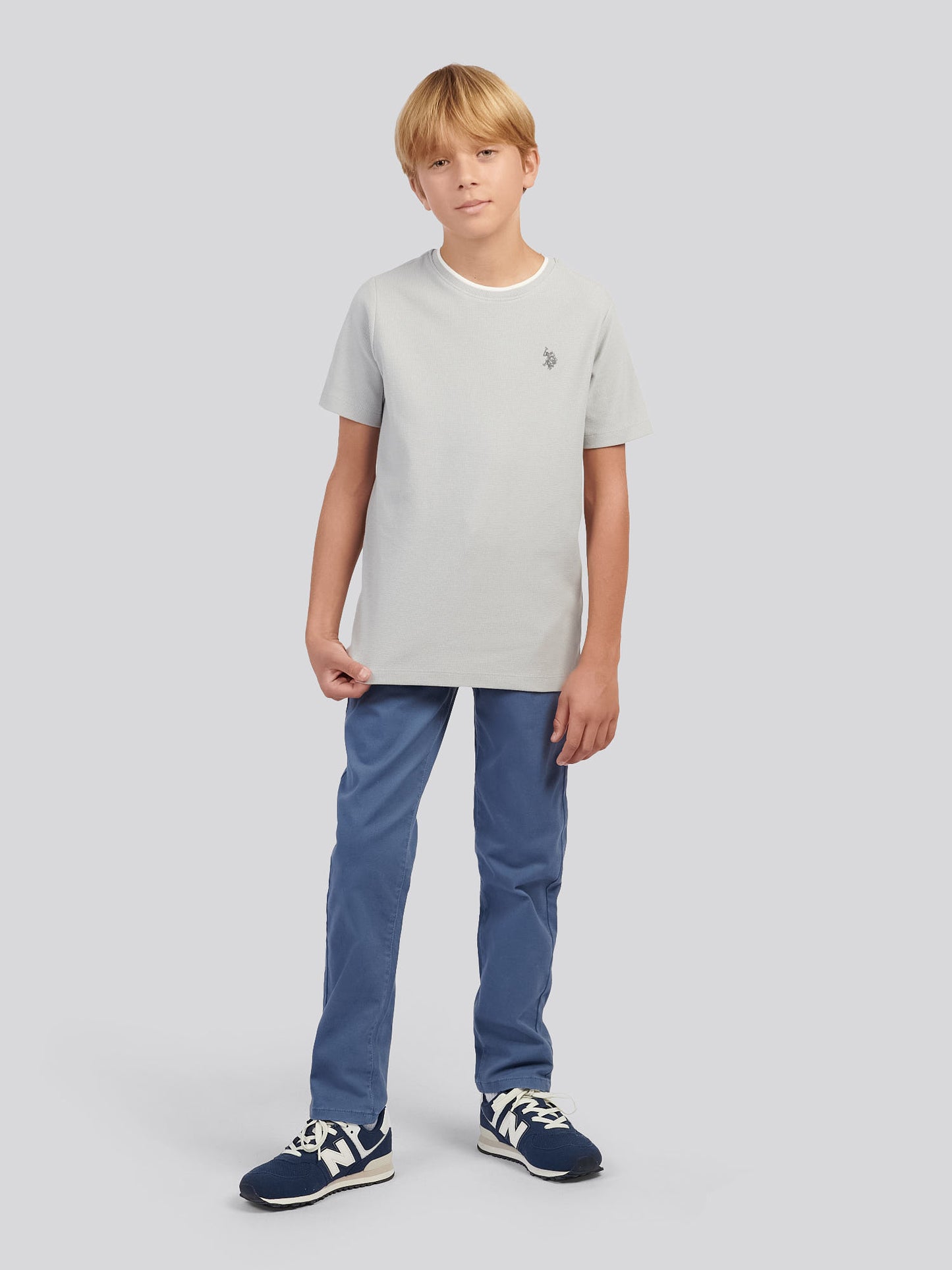 Boys Knit Texture T-Shirt in High Rise
