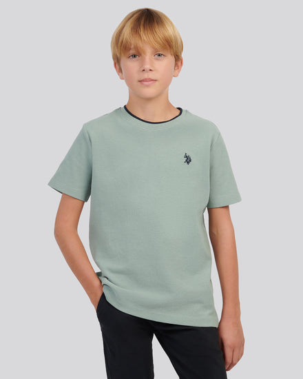 Boys Knit Texture T-Shirt in Iceberg Green