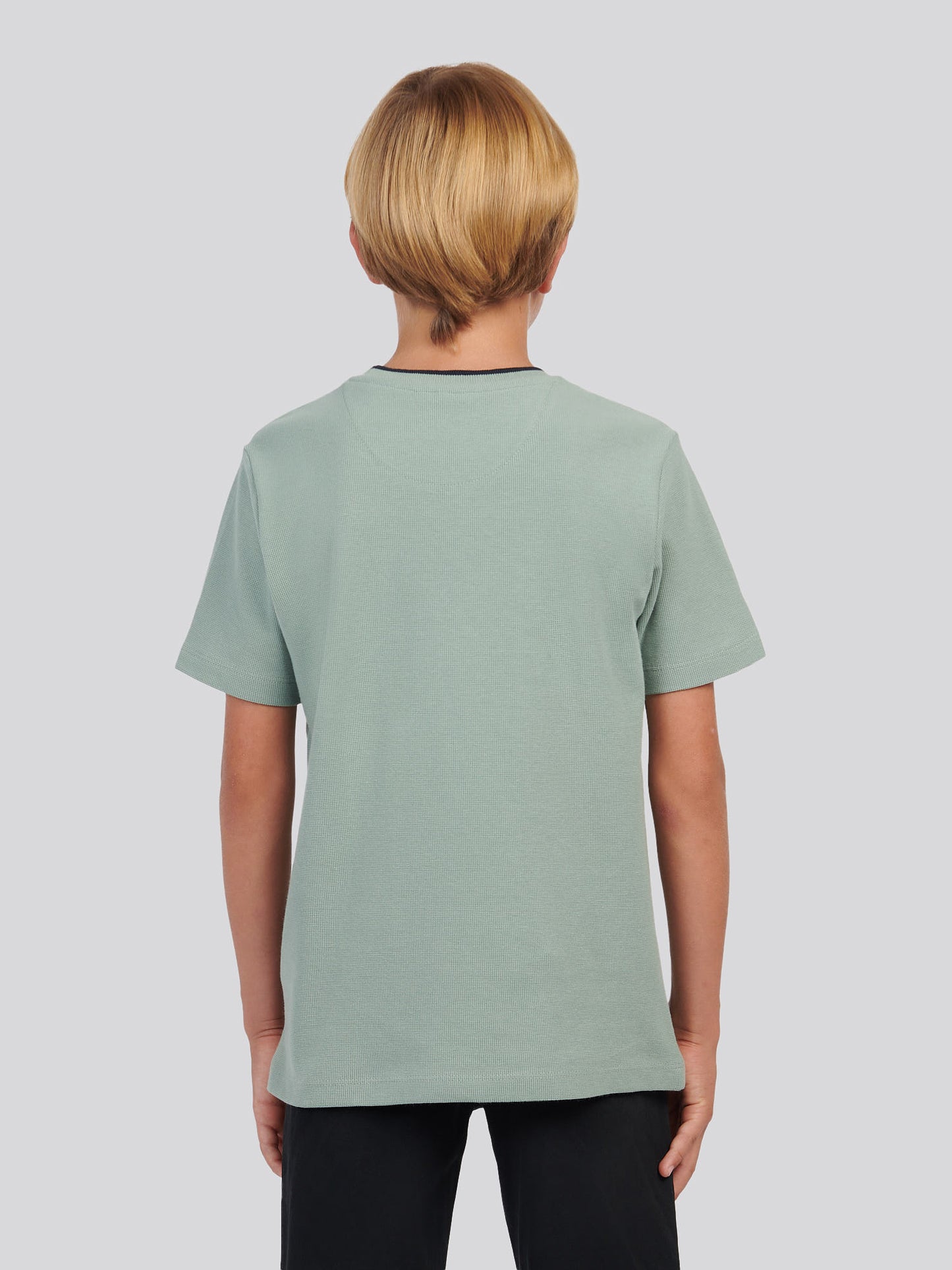 Boys Knit Texture T-Shirt in Iceberg Green