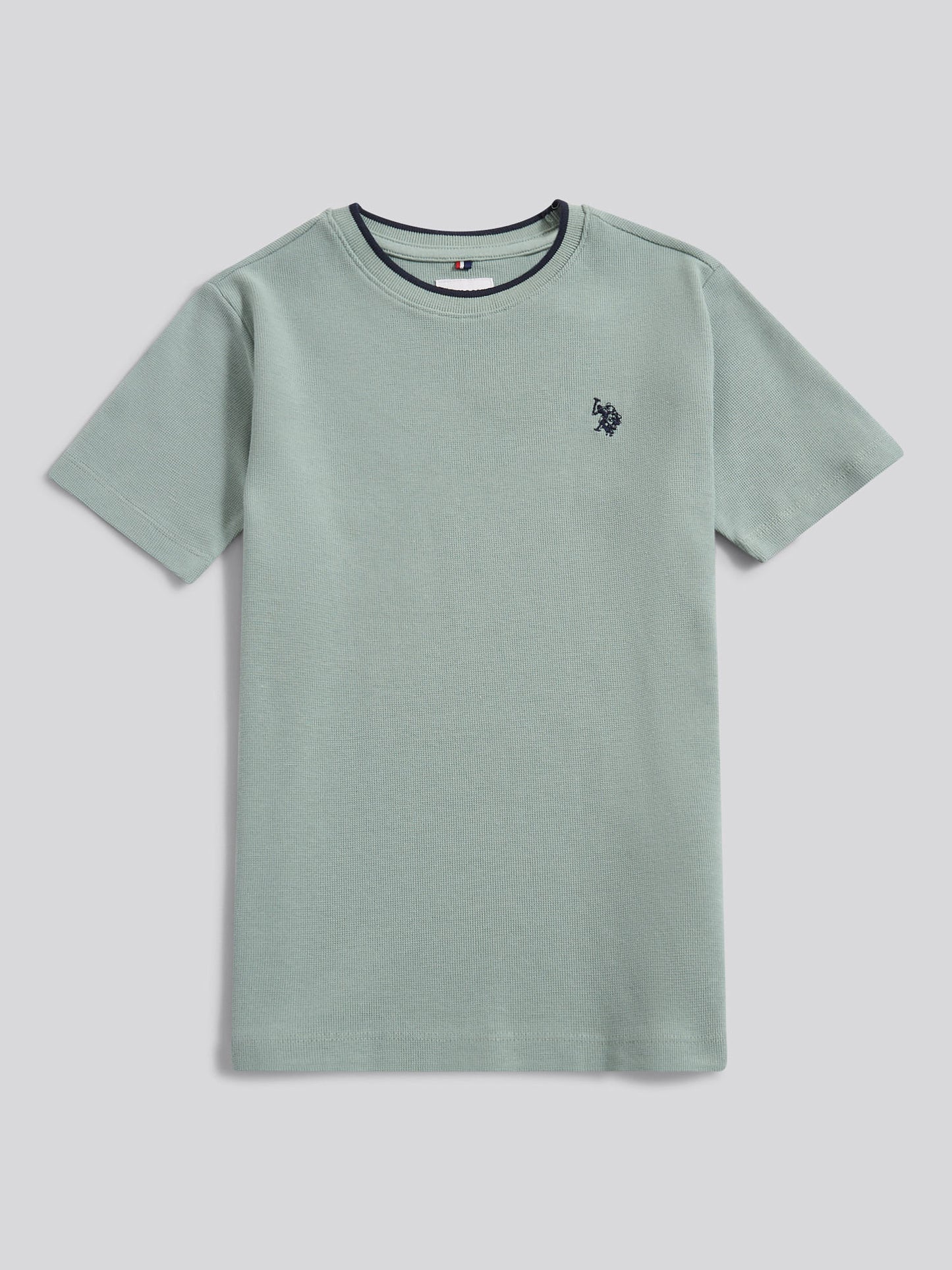 Boys Knit Texture T-Shirt in Iceberg Green