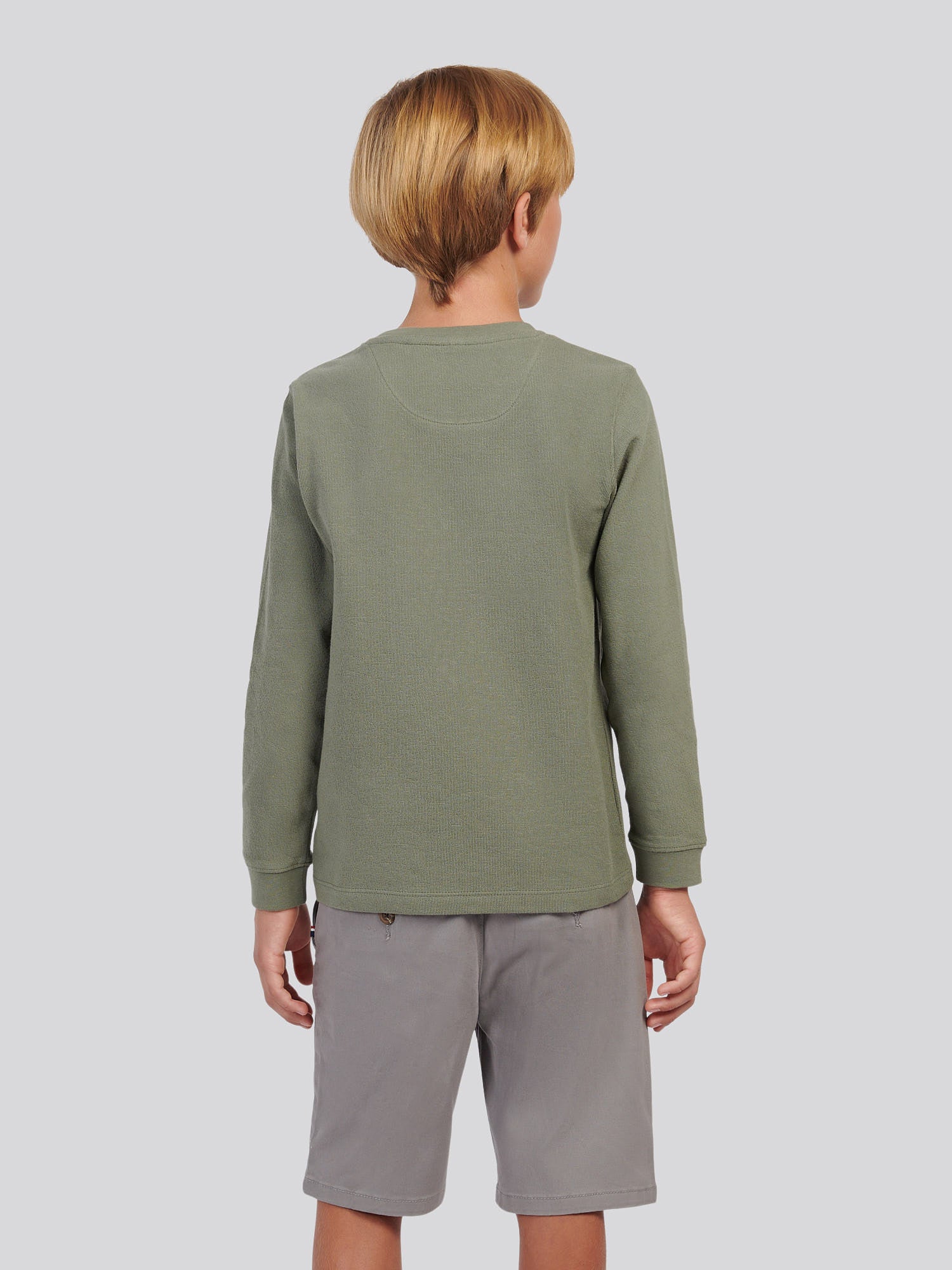 Boys Flat Pile Long Sleeve T-Shirt in Mulled Basil – U.S. Polo Assn. UK