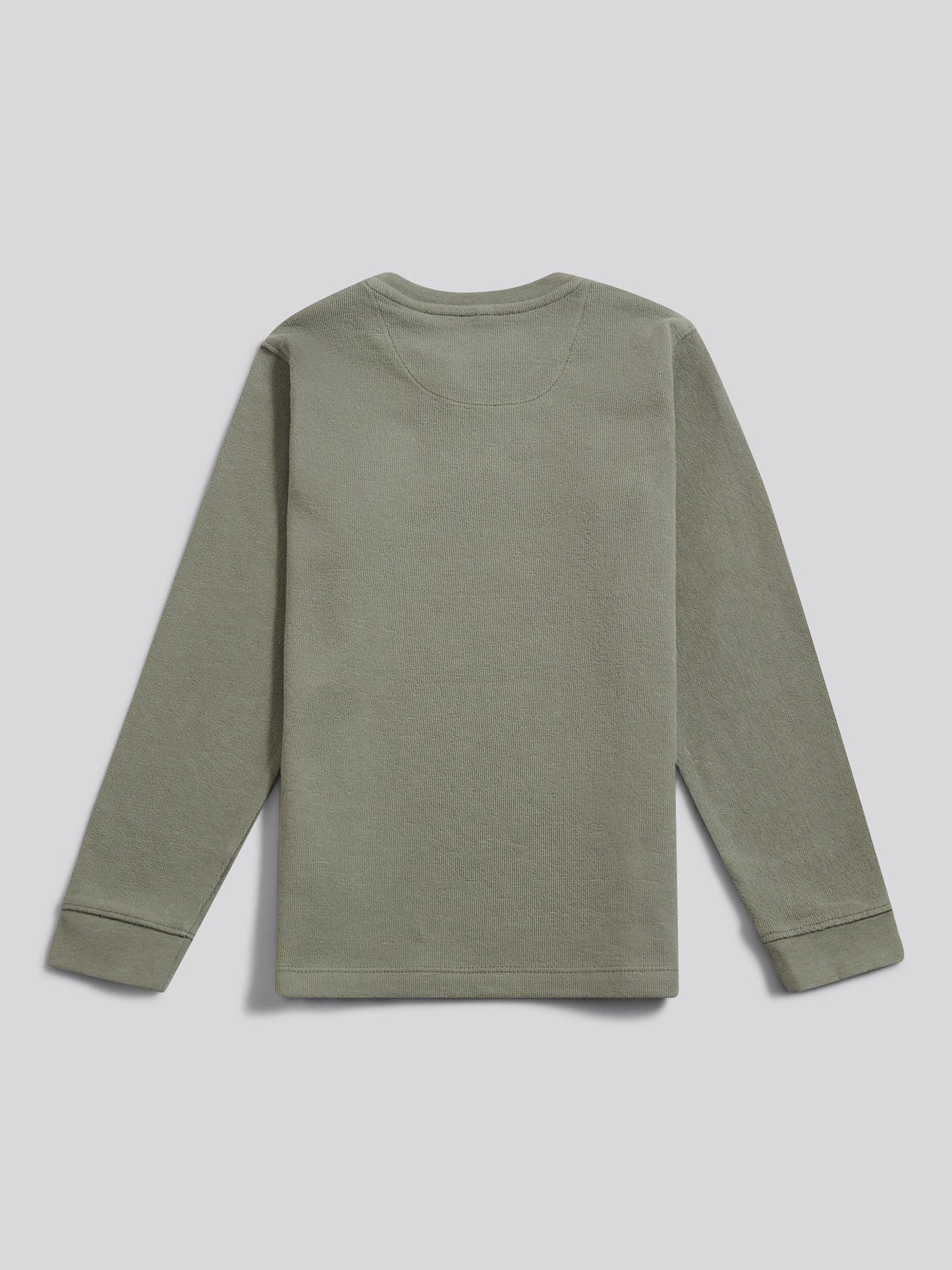 Boys Flat Pile Long Sleeve T-Shirt in Mulled Basil