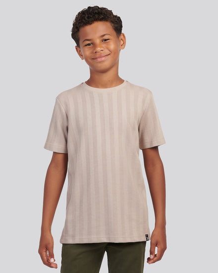 Boys Smart Vertical Texture T-Shirt in Atmosphere