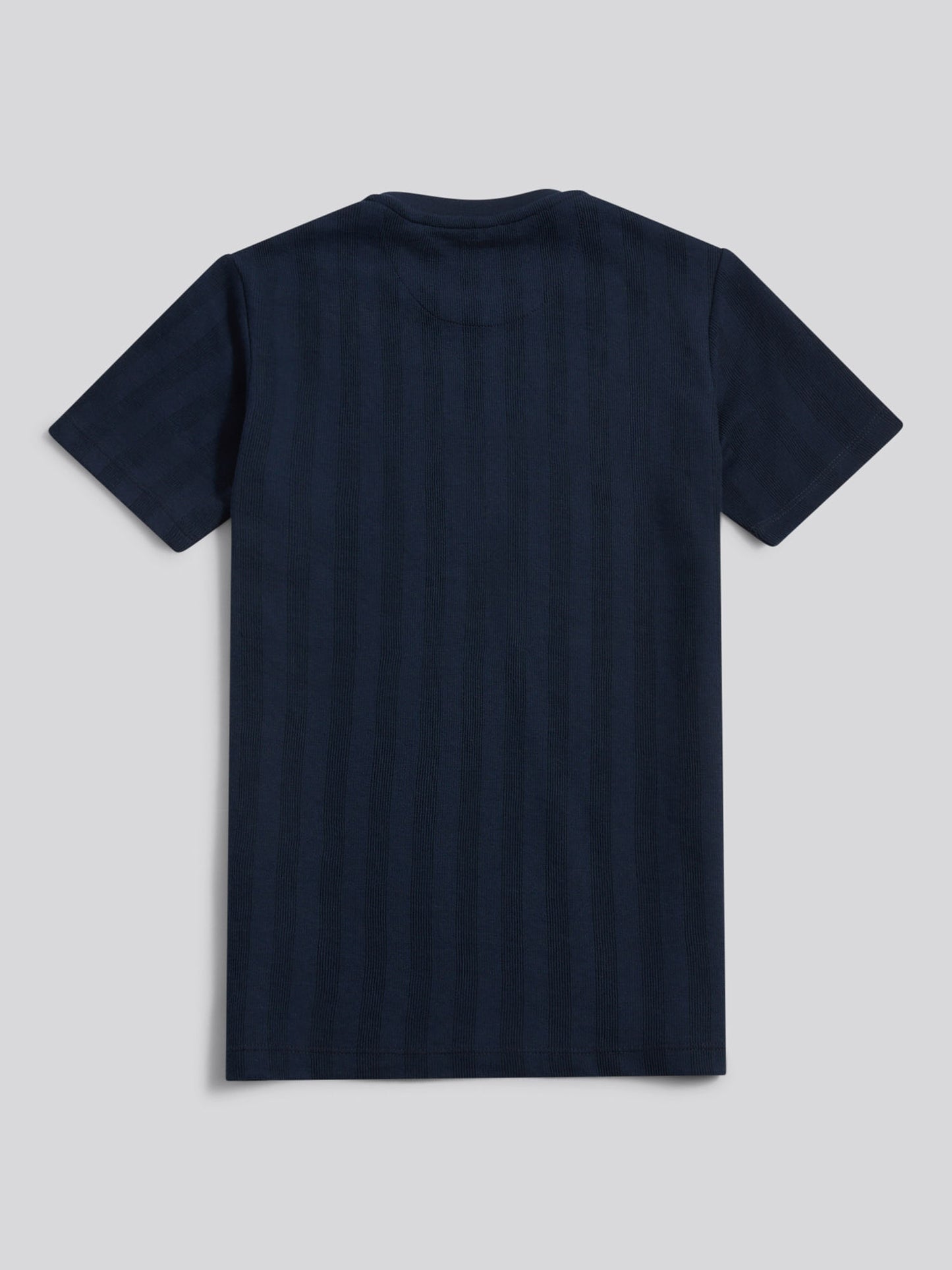 Boys Smart Vertical Texture T-Shirt in Dark Sapphire Navy