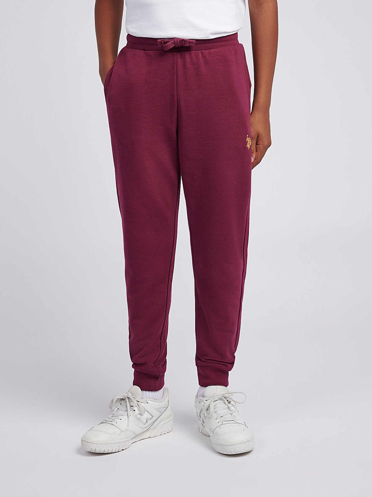 Boys Double Horsemen Loopback Jogger in Grape Wine