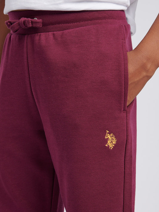 Boys Double Horsemen Loopback Jogger in Grape Wine