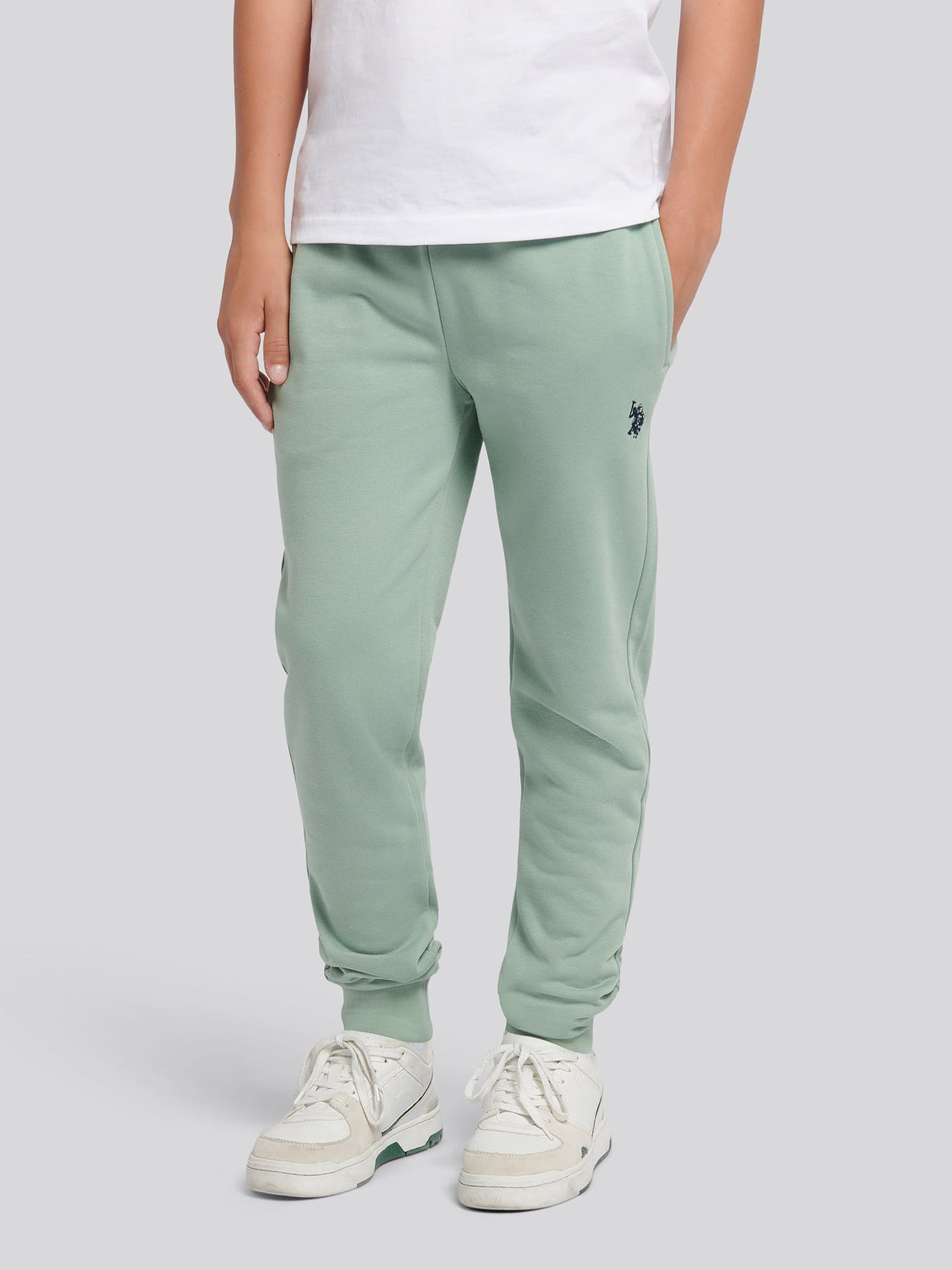 Boys Double Horsemen Loopback Jogger in Iceberg Green