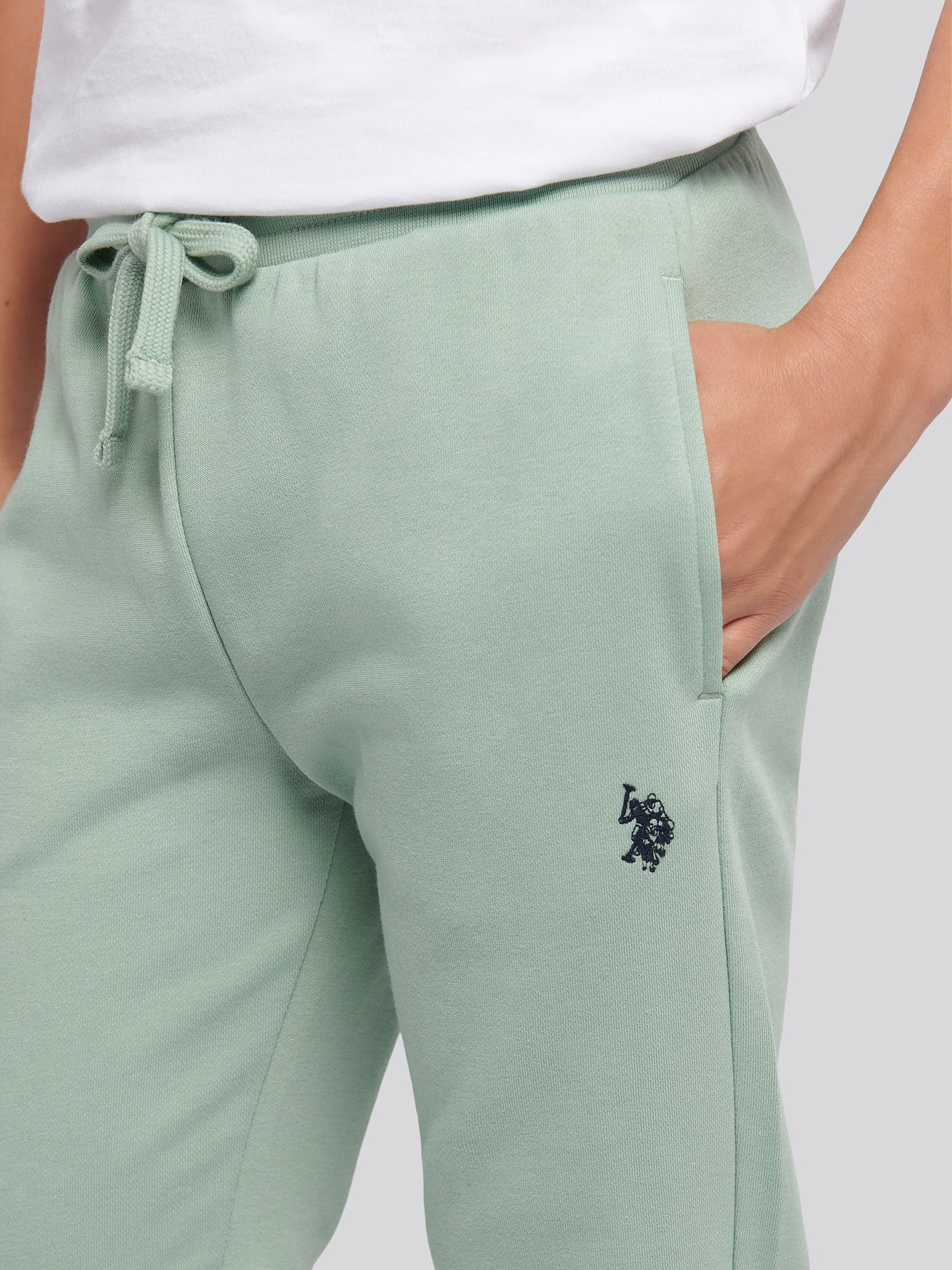 Boys Double Horsemen Loopback Jogger in Iceberg Green