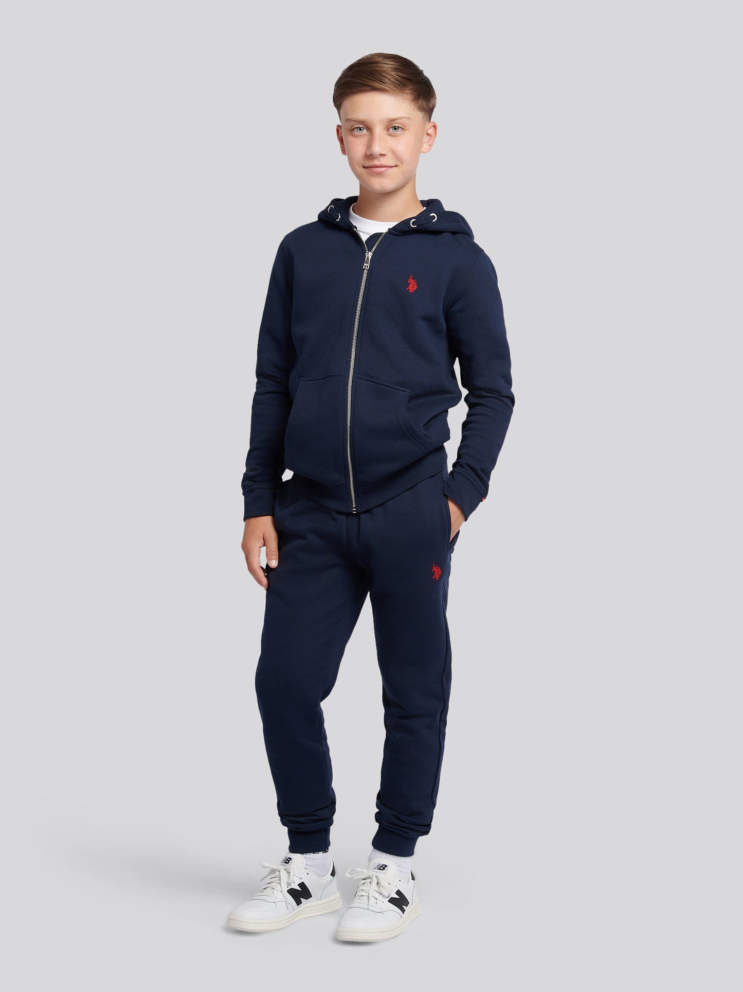 Boys Double Horsemen Loopback Jogger Dark Sapphire Navy / Haute Red DHM