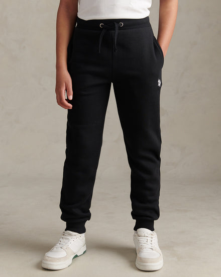 Boys Double Horsemen Loopback Jogger Black Bright White DHM