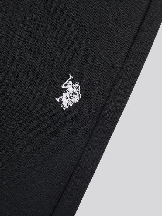 Boys Double Horsemen Loopback Jogger Black Bright White DHM