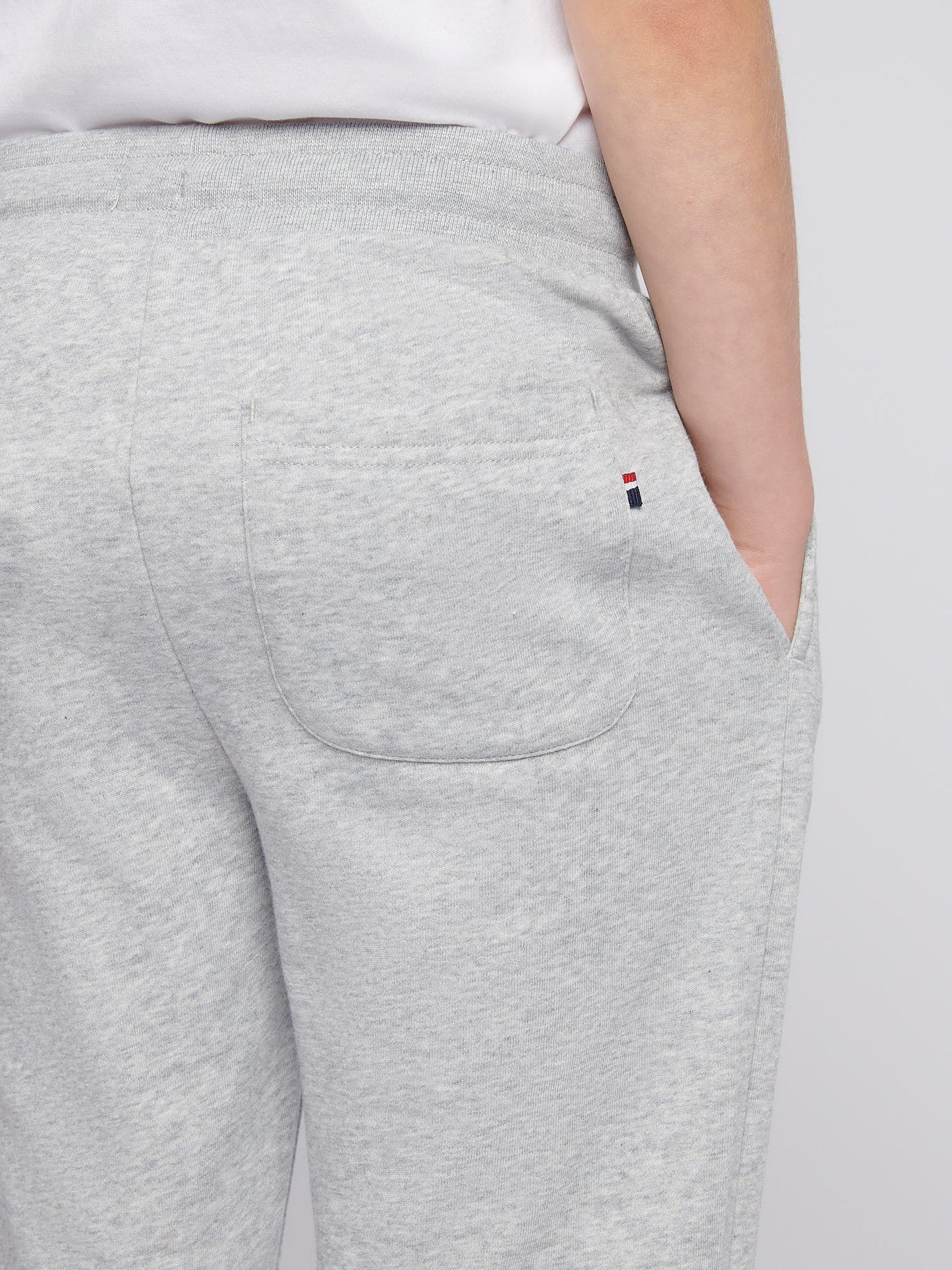 Boys Double Horsemen Loopback Jogger in Mid Grey Marl