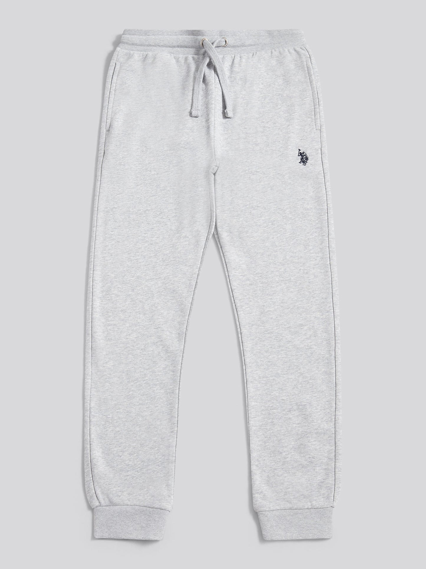 Boys Double Horsemen Loopback Jogger in Mid Grey Marl