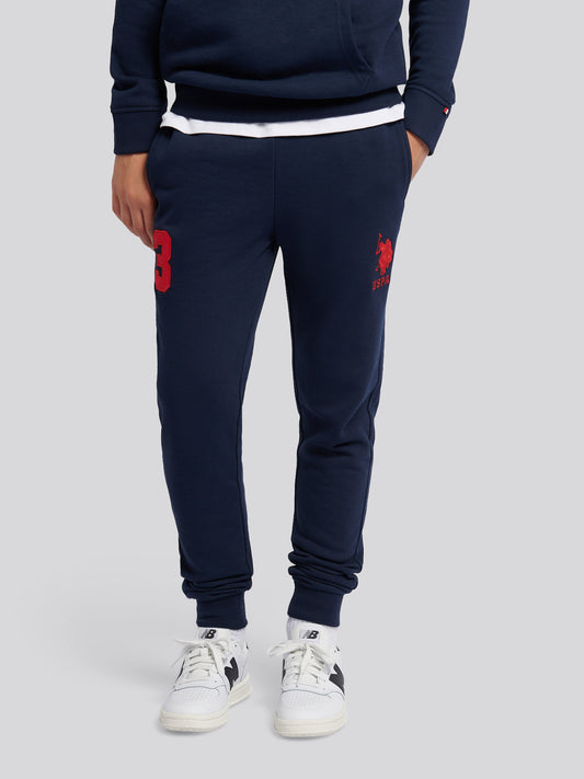 Boys Player 3 Loopback Jogger in Dark Sapphire Navy / Haute Red DHM