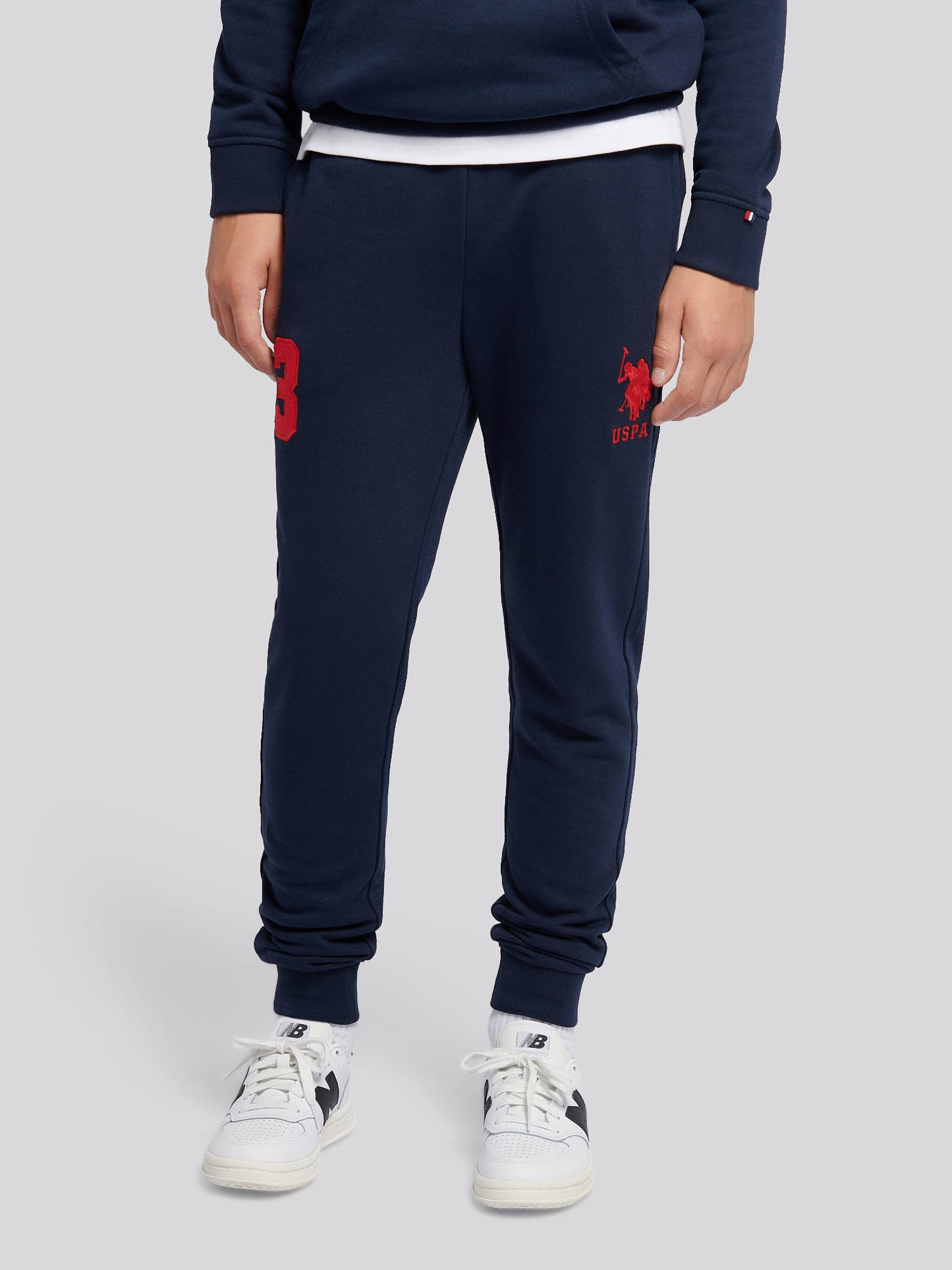 Boys Player 3 Loopback Jogger in Dark Sapphire Navy / Haute Red DHM