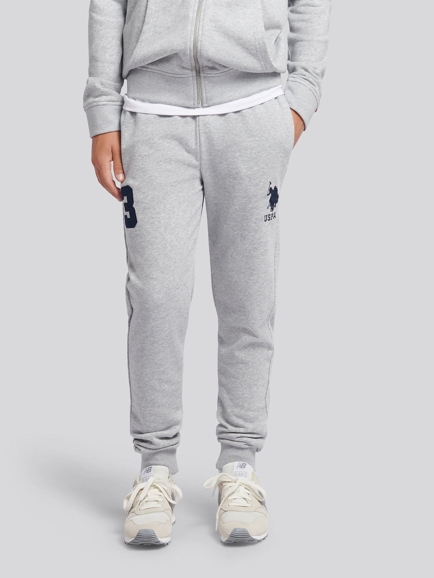 Boys Player 3 Loopback Jogger in Mid Grey Marl