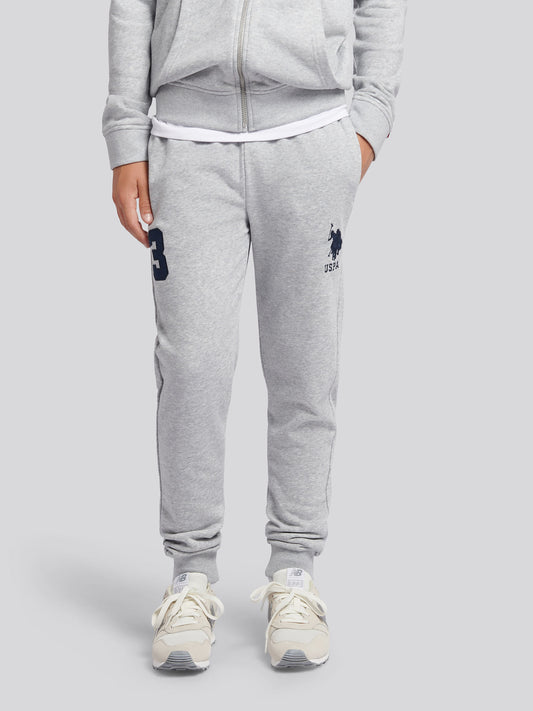 Boys Player 3 Loopback Jogger in Mid Grey Marl