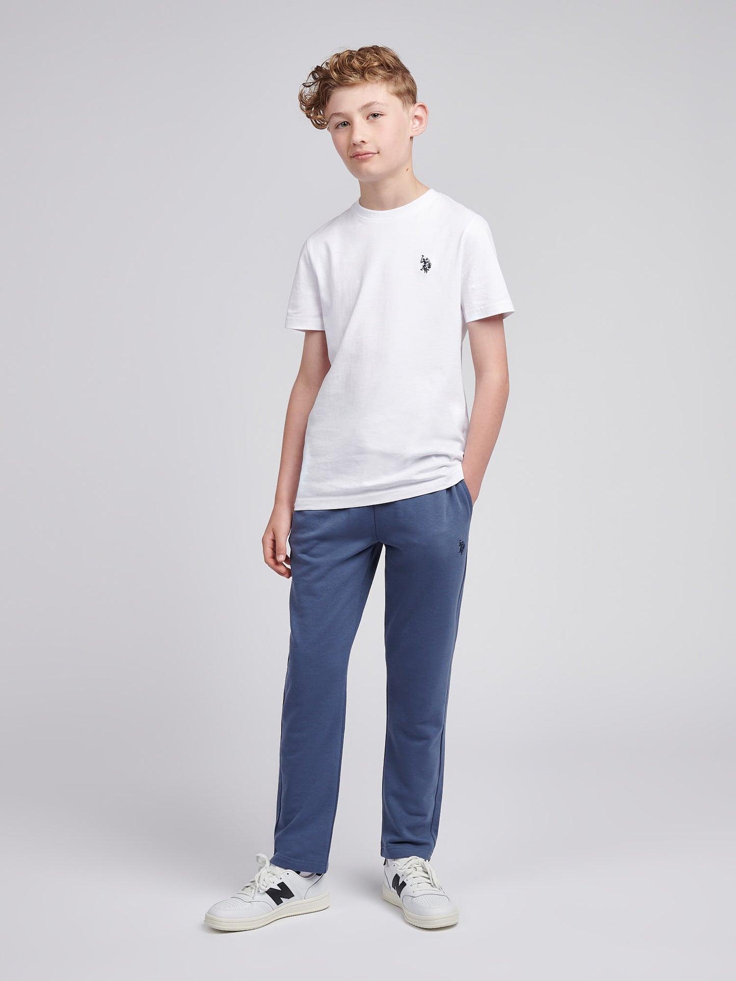 Boys Double Horsemen Straight Leg Jogger in Vintage Indigo