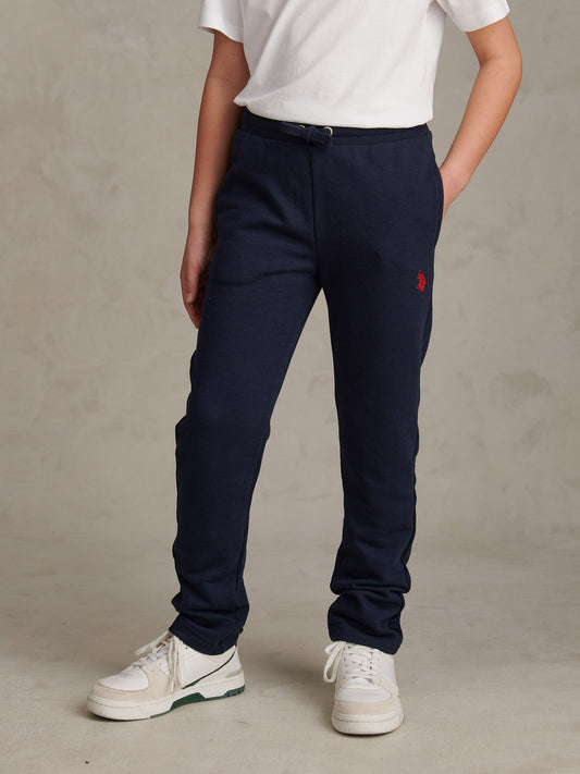 Boys Double Horsemen Straight Leg Jogger in Dark Sapphire Navy / Haute Red DHM