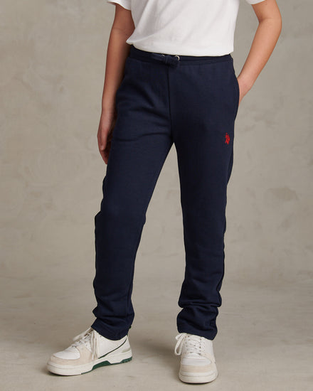 Boys Double Horsemen Straight Leg Jogger in Dark Sapphire Navy / Haute Red DHM