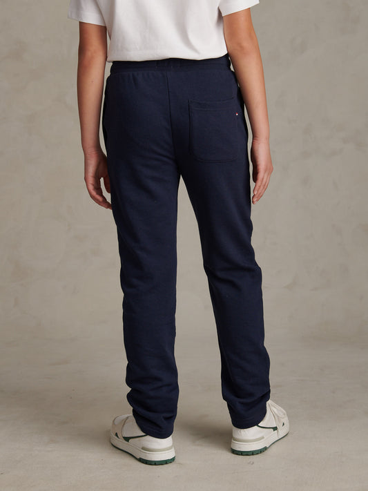 Boys Double Horsemen Straight Leg Jogger in Dark Sapphire Navy / Haute Red DHM