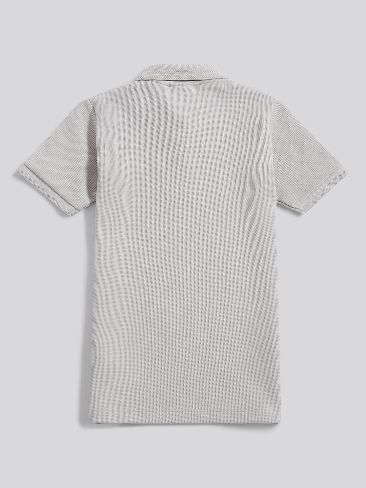 Boys Waffle Texture Polo Shirt in High Rise