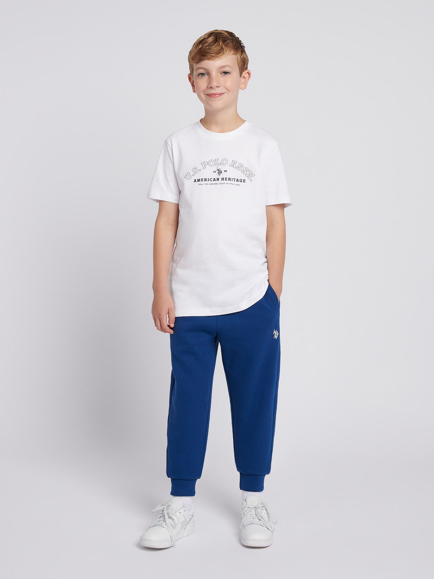 Boys Heritage Graphic Print T-Shirt in Bright White