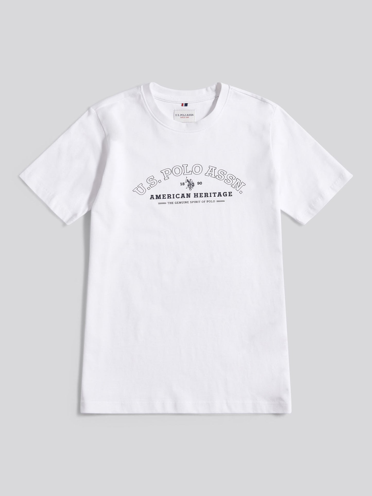 Boys Heritage Graphic Print T-Shirt in Bright White