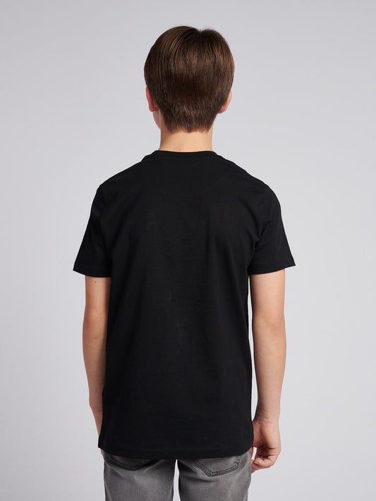 Boys Heritage Graphic Print T-Shirt in Black