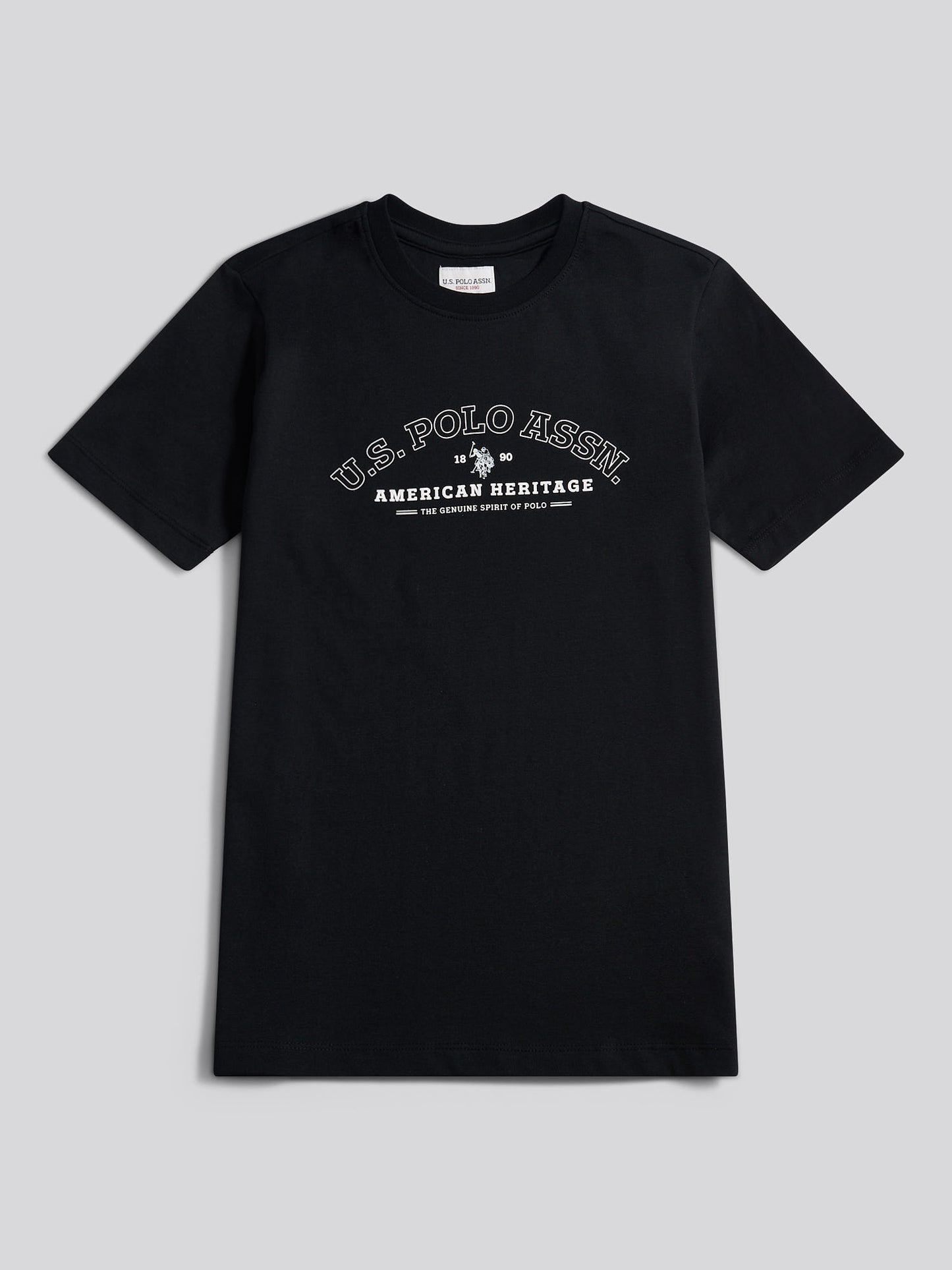 Boys Heritage Graphic Print T-Shirt in Black