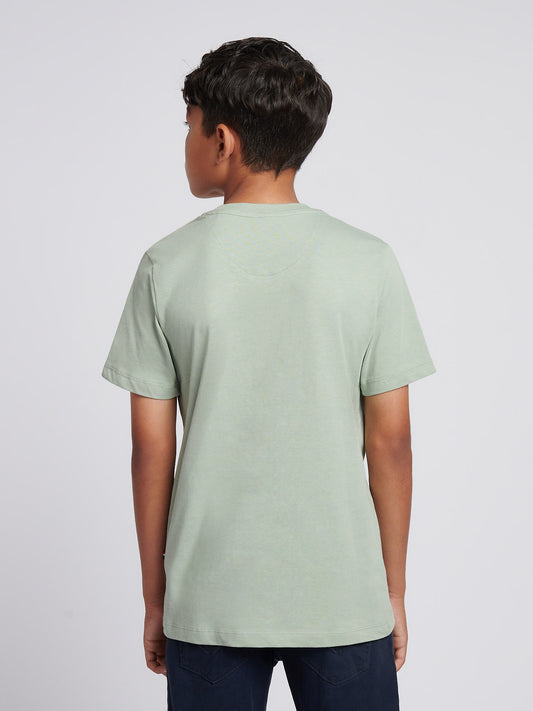 Boys Heritage Graphic Print T-Shirt in Iceberg Green