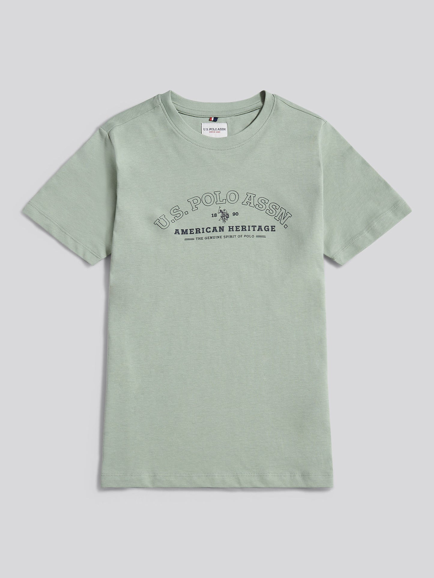 Boys Heritage Graphic Print T-Shirt in Iceberg Green