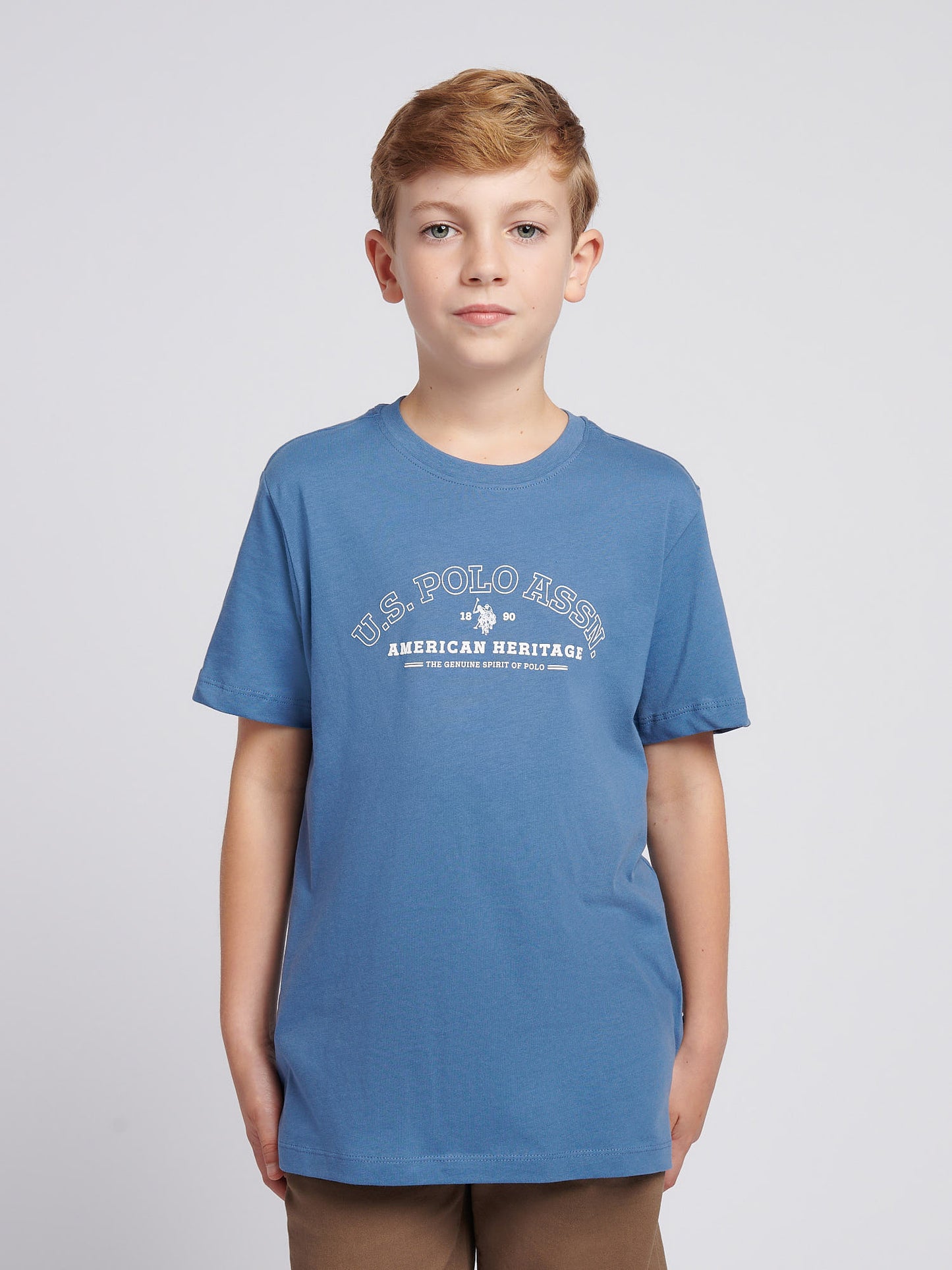 Boys Heritage Graphic Print T-Shirt in Blue Horizon