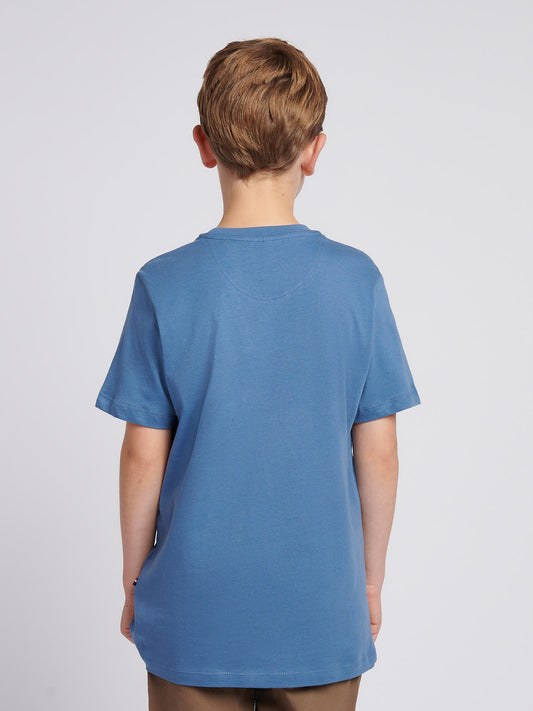 Boys Heritage Graphic Print T-Shirt in Blue Horizon
