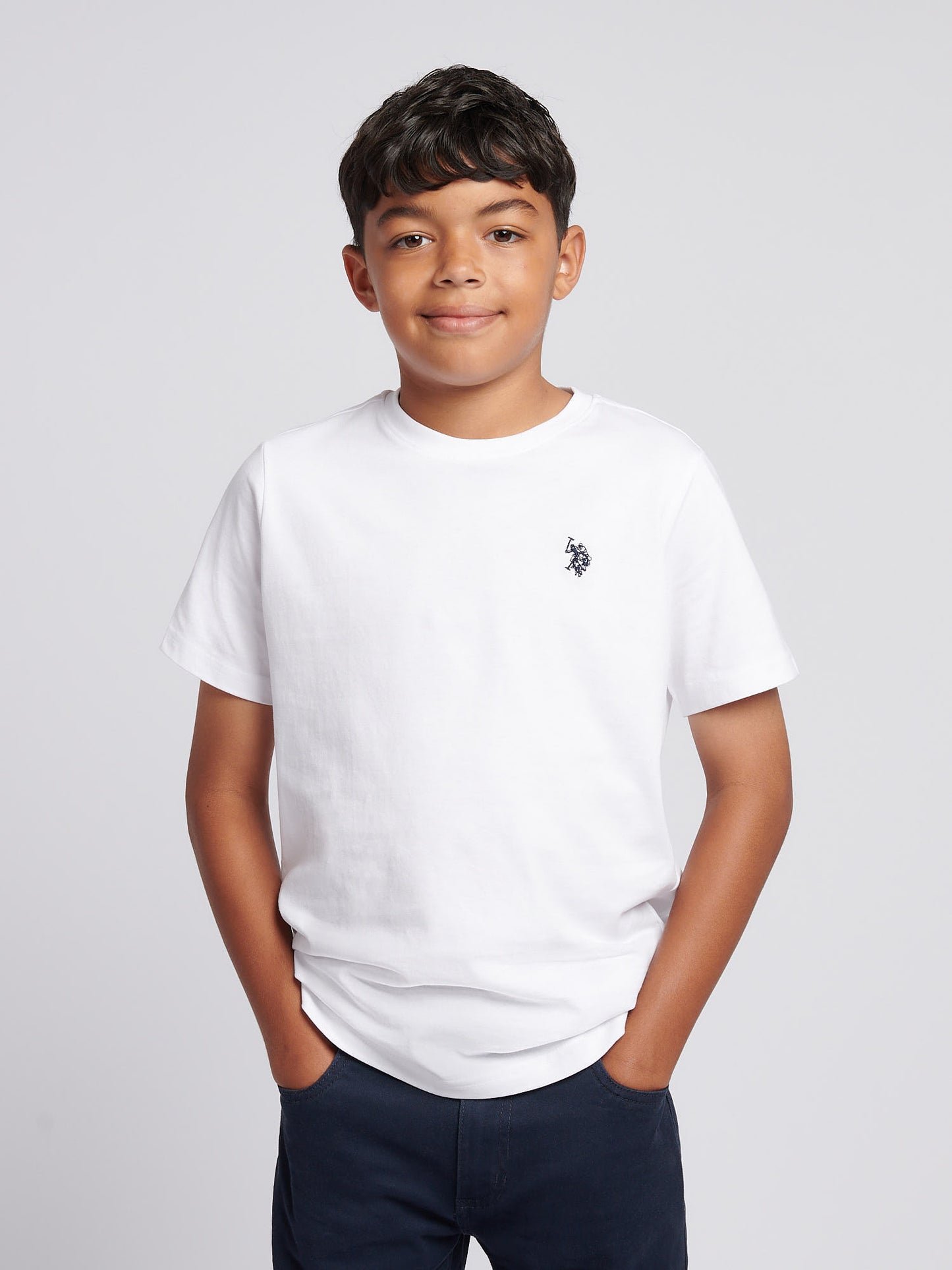 Boys USPA Back Graphic T-Shirt in Bright White