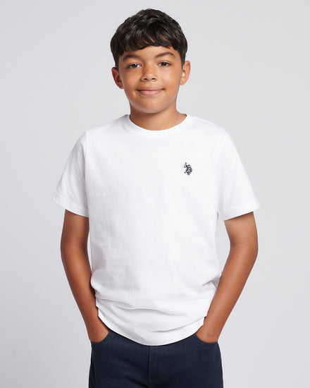 Boys USPA Back Graphic T-Shirt in Bright White