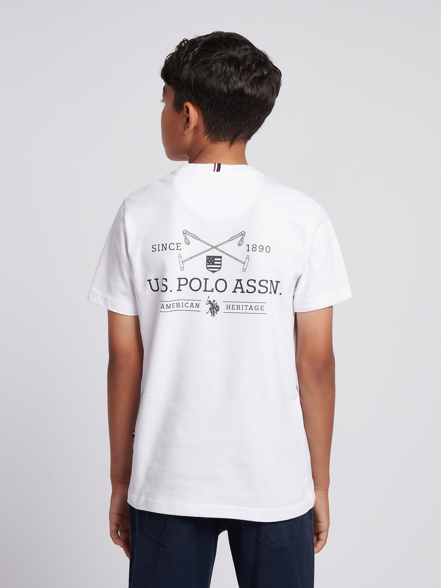 Boys USPA Back Graphic T-Shirt in Bright White