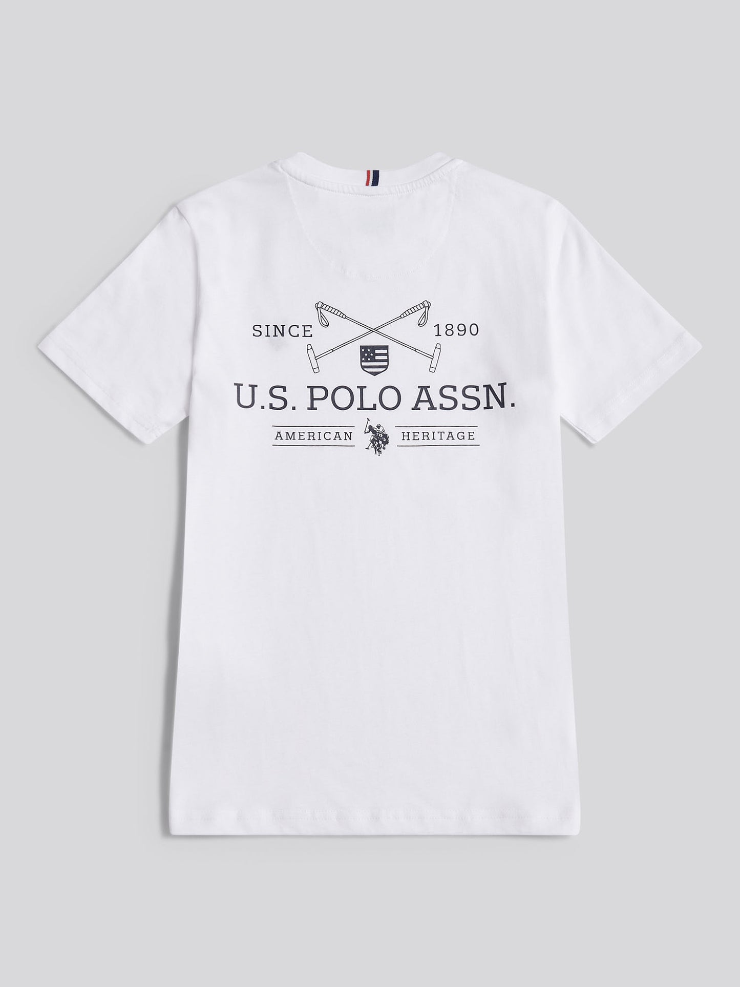 Boys USPA Back Graphic T-Shirt in Bright White