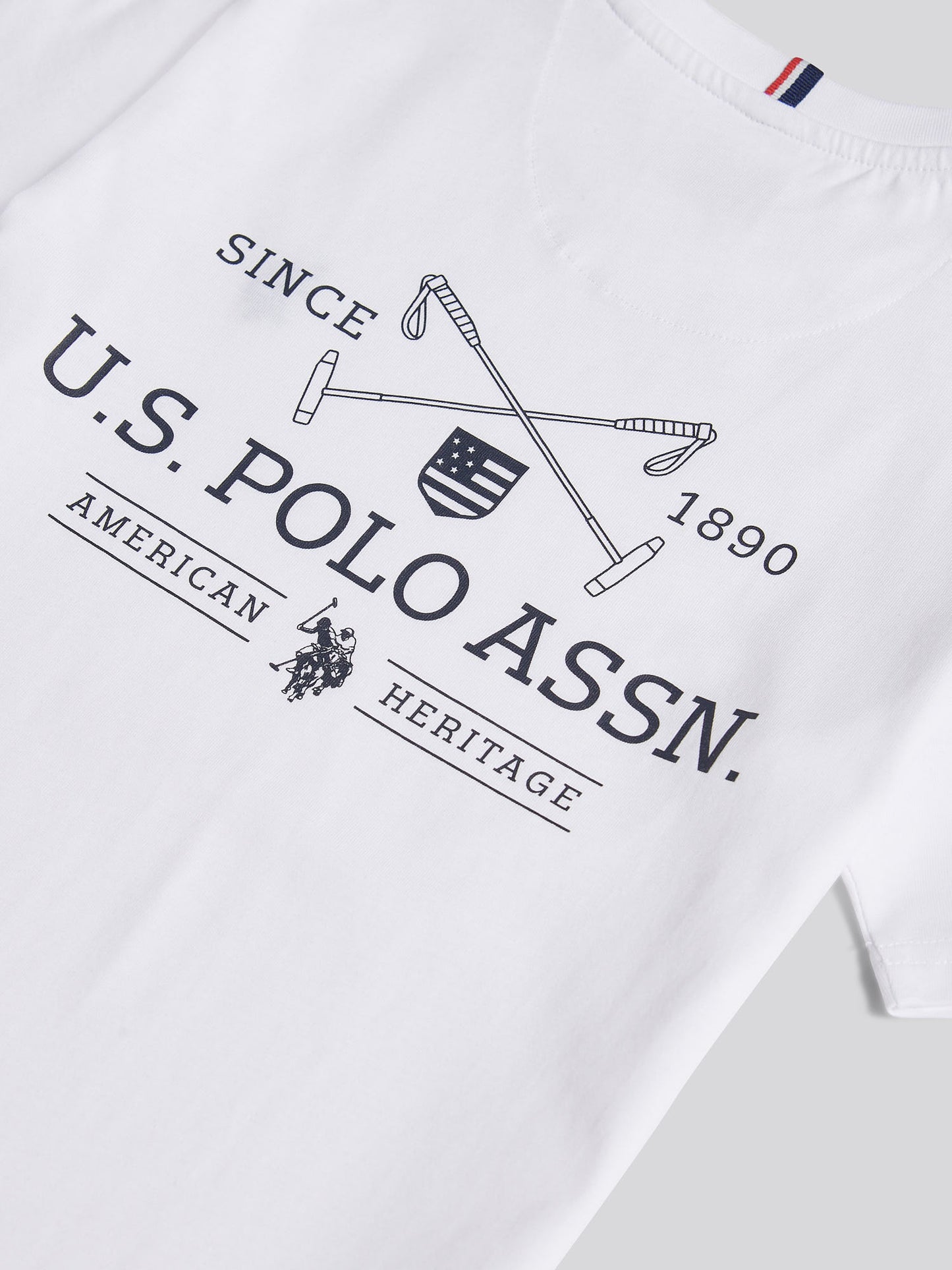 Boys USPA Back Graphic T-Shirt in Bright White