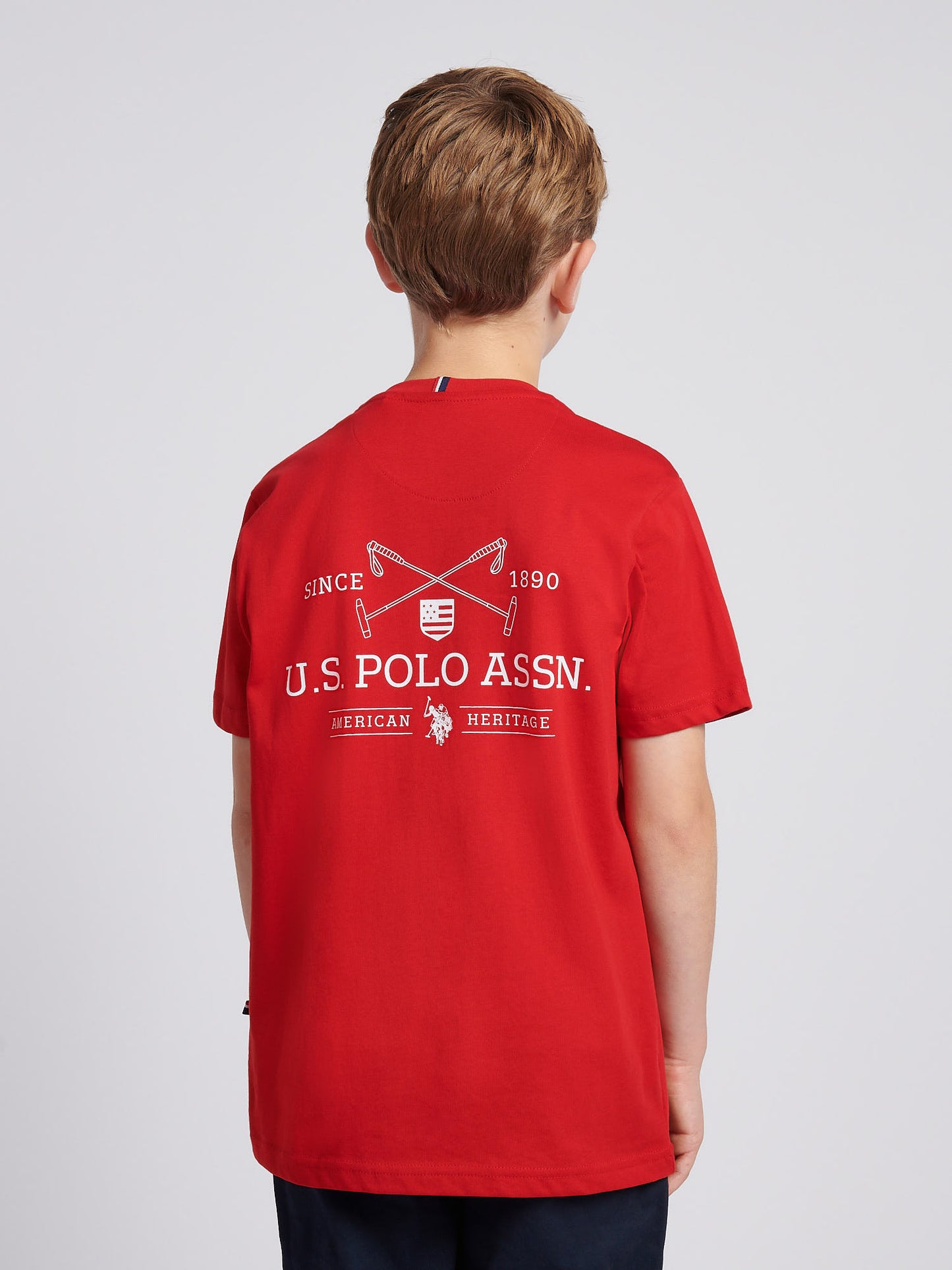 Boys USPA Back Graphic T-Shirt in Haute Red