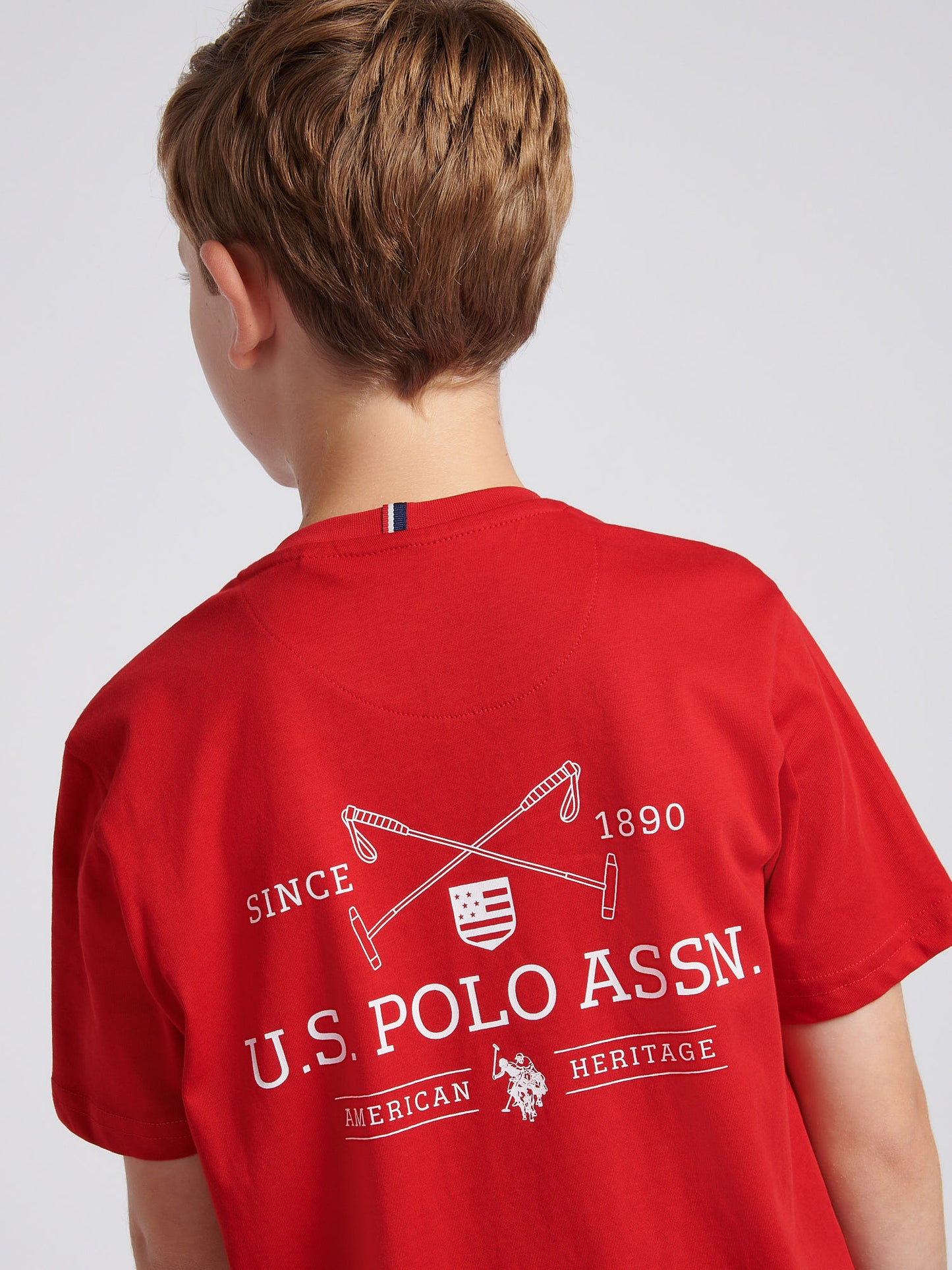 Boys USPA Back Graphic T-Shirt in Haute Red