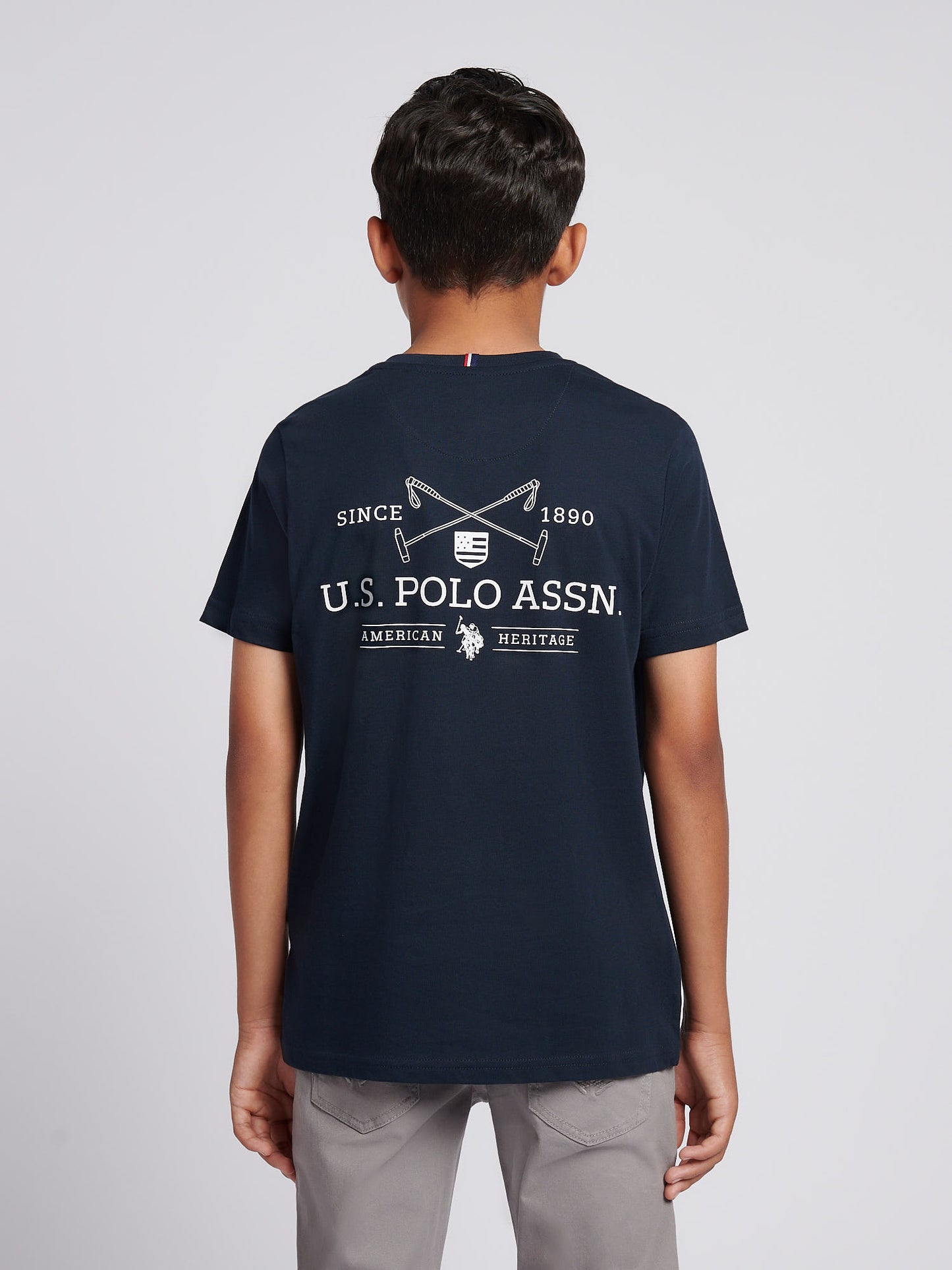 Boys USPA Back Graphic T-Shirt in Dark Sapphire Navy