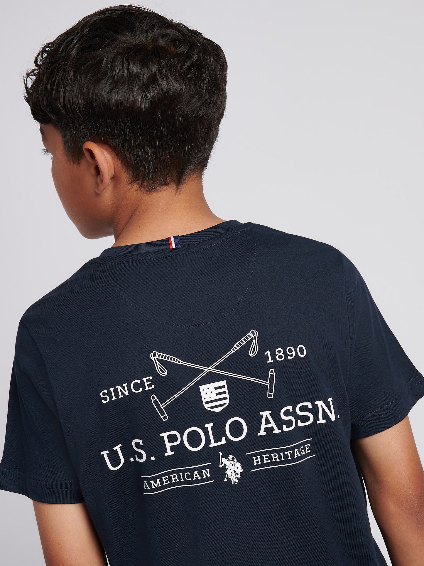 Boys USPA Back Graphic T-Shirt in Dark Sapphire Navy